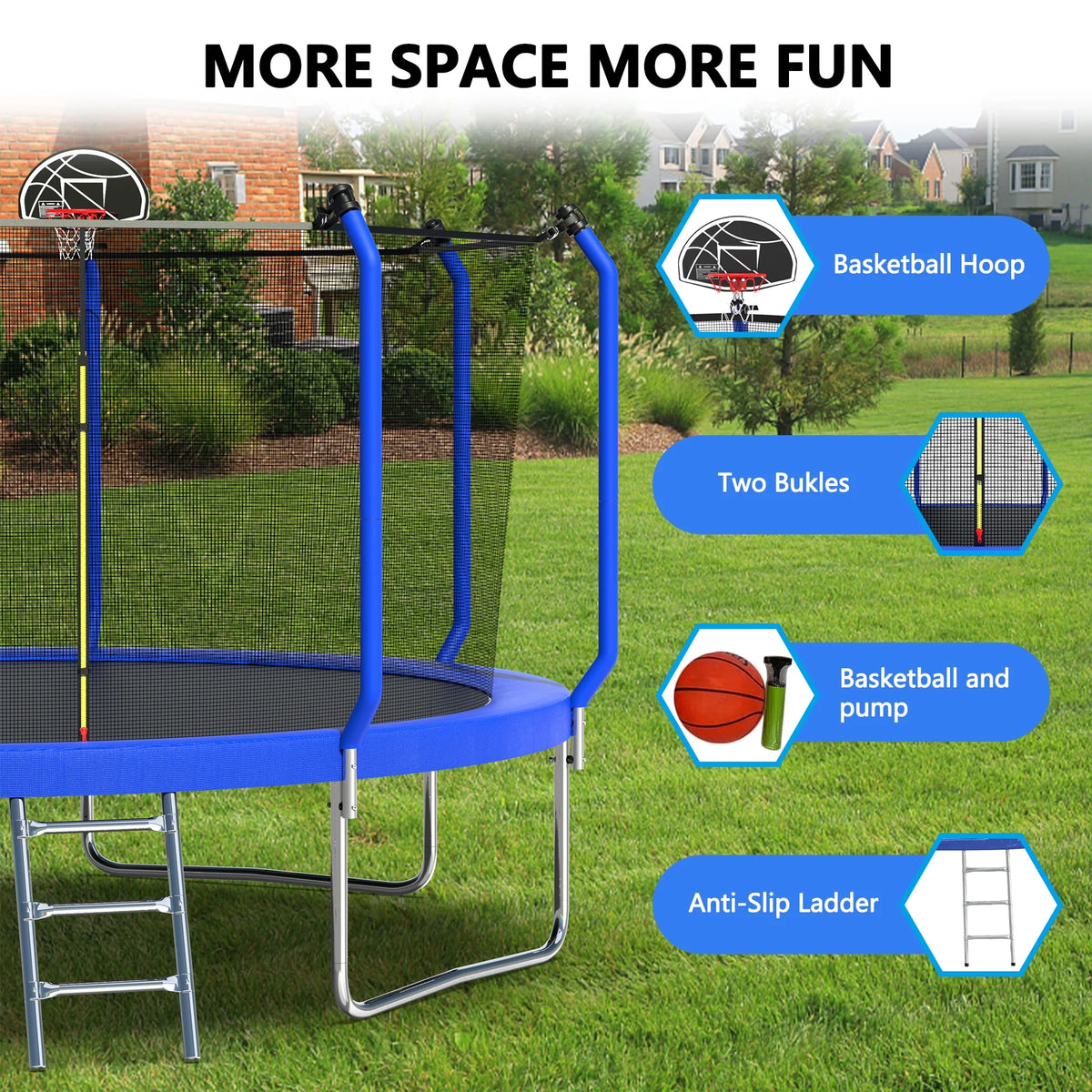 14FT Trampoline with Enclosure and Ladder M6228