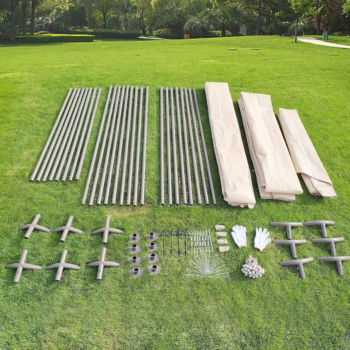 10x20ft Heavy Duty Carport with Sidewalls and Doors H62879