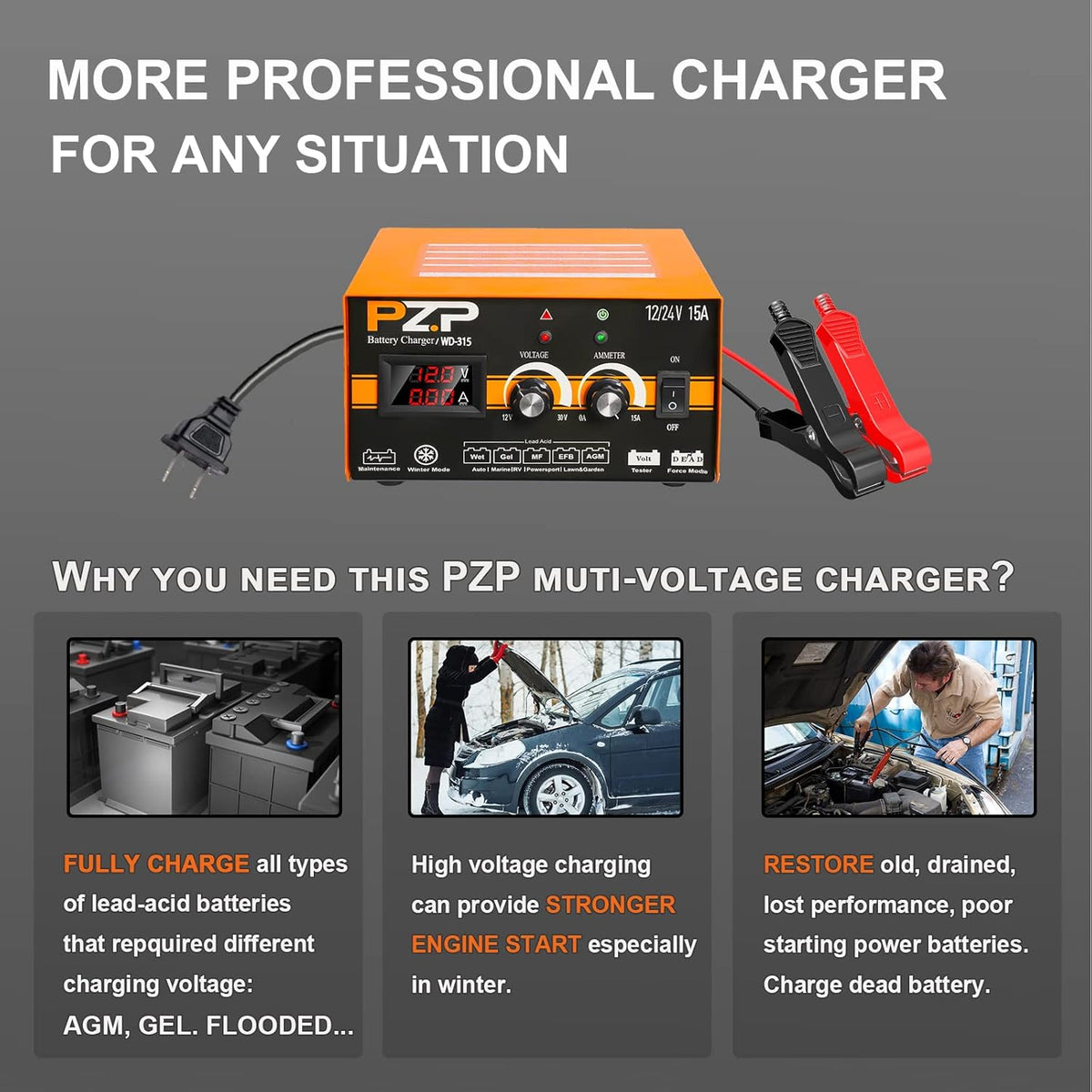 12V/24V Manual Battery Charger K407366