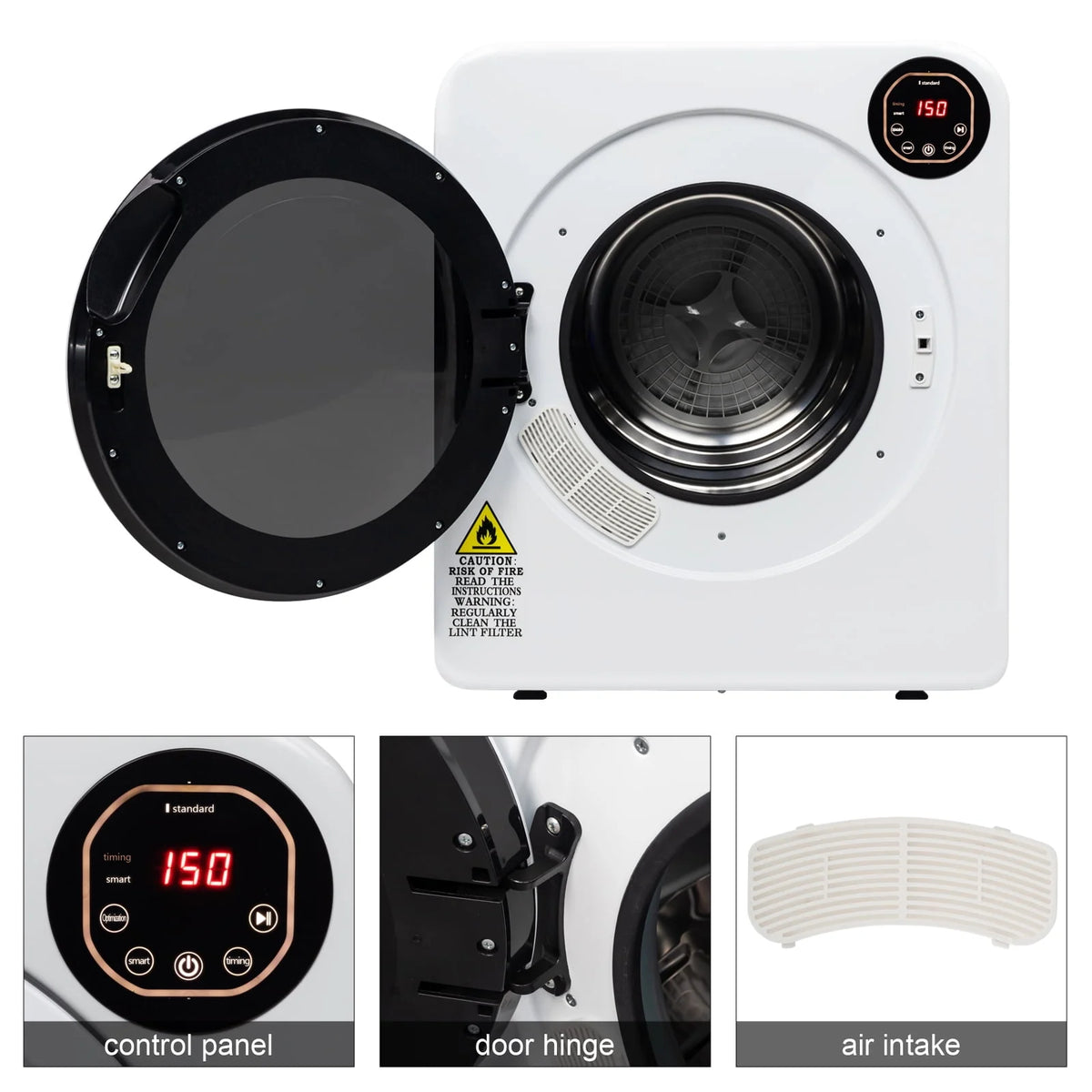 13.2LBS Electric Compact Laundry Dryer White J61566