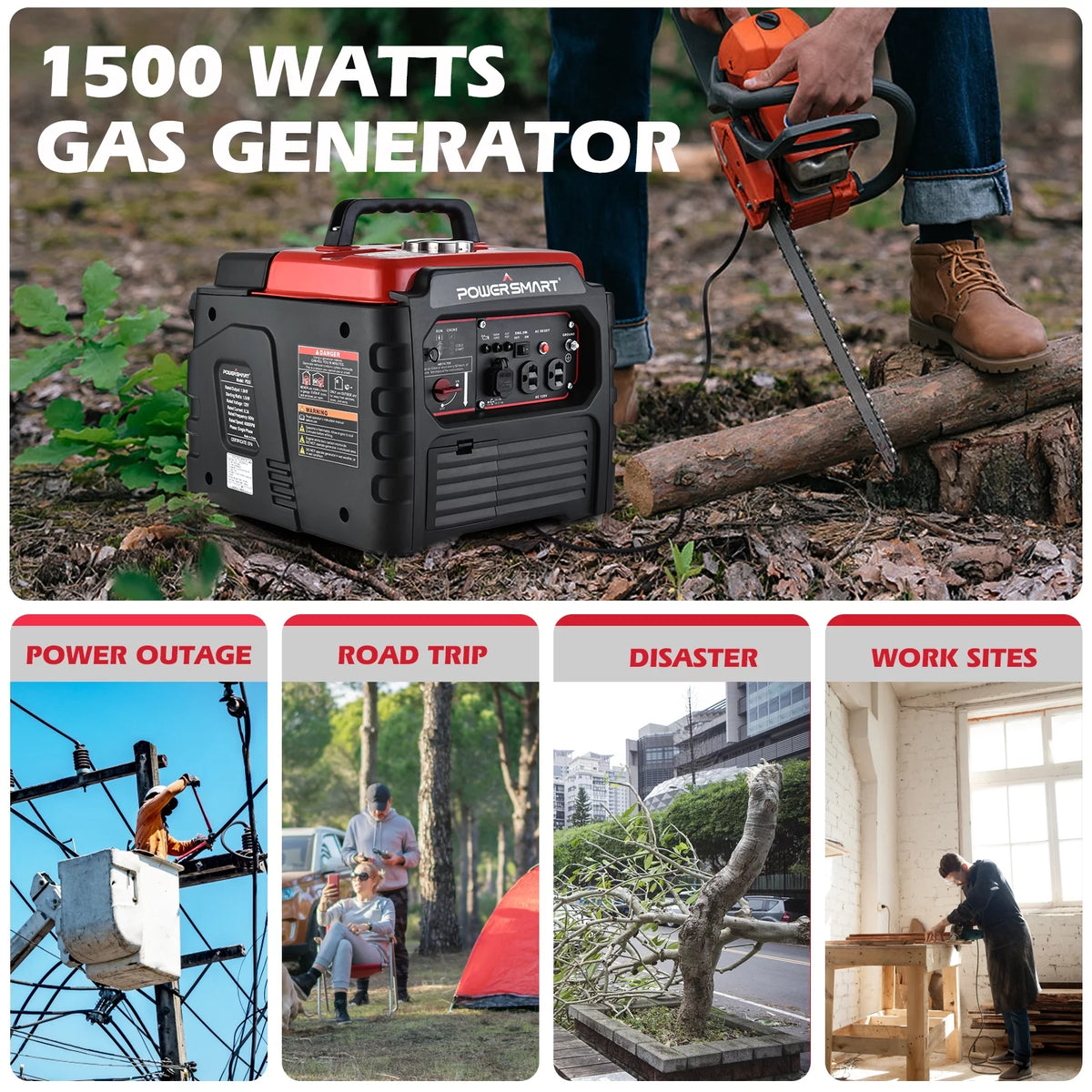 1500 Watt Portable Gas Inverter Generator X508