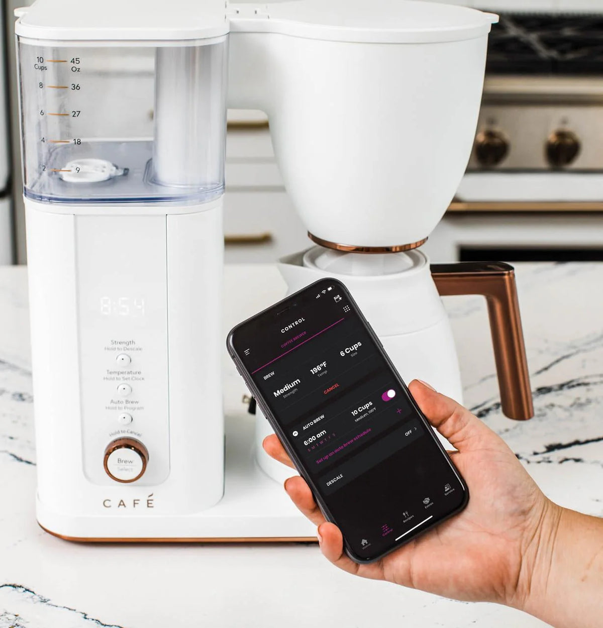 10-Cup WiFi Coffee Maker Matte White H445356