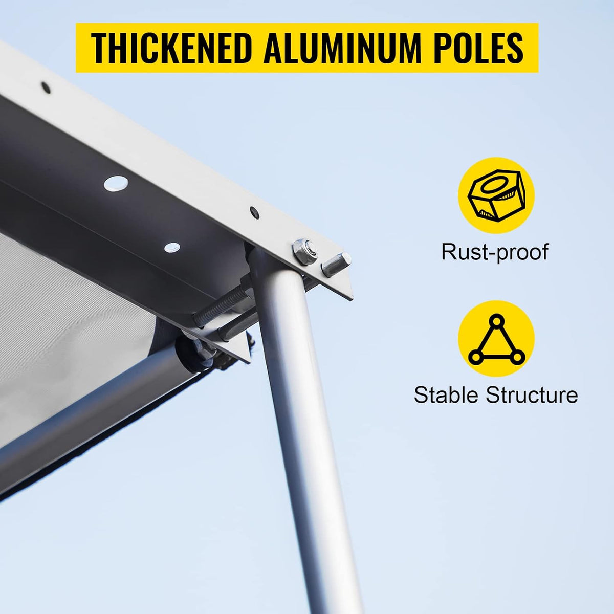 Car Side Awning, 8.2'x6.5', Pull-Out Retractable Waterproof UV50+ with Carry Bag, Grey W6130