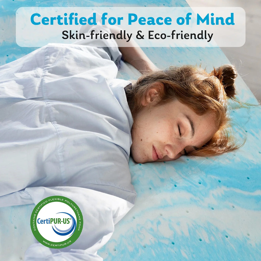 Queen Size Cooling Gel-infused Memory Foam Mattress Topper J820046
