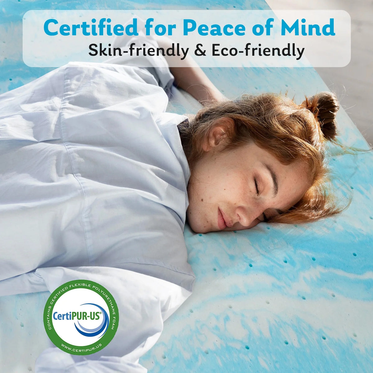 Queen Size Cooling Gel-infused Memory Foam Mattress Topper J820046