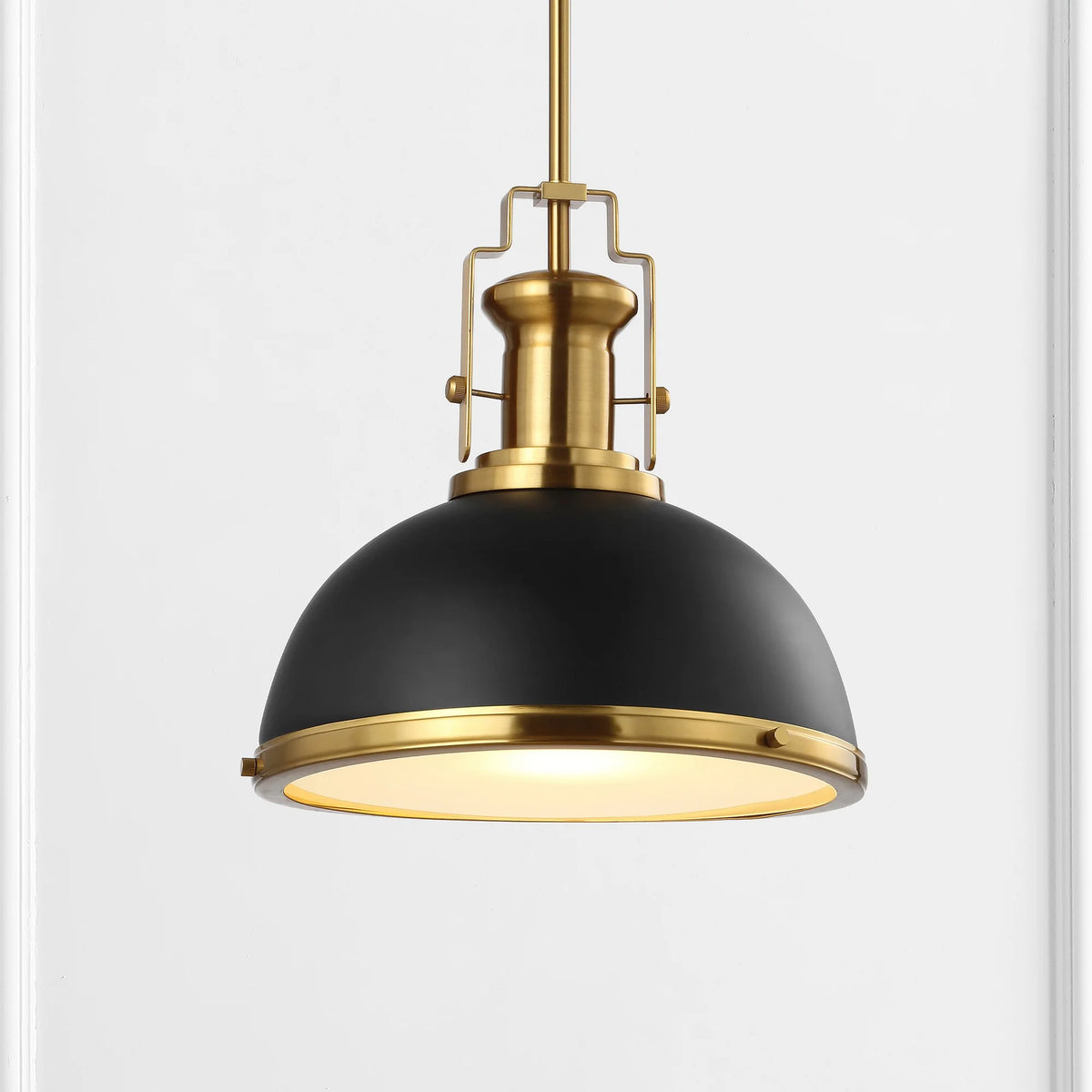 13" 1-Light Iron LED Dome Pendant U9886
