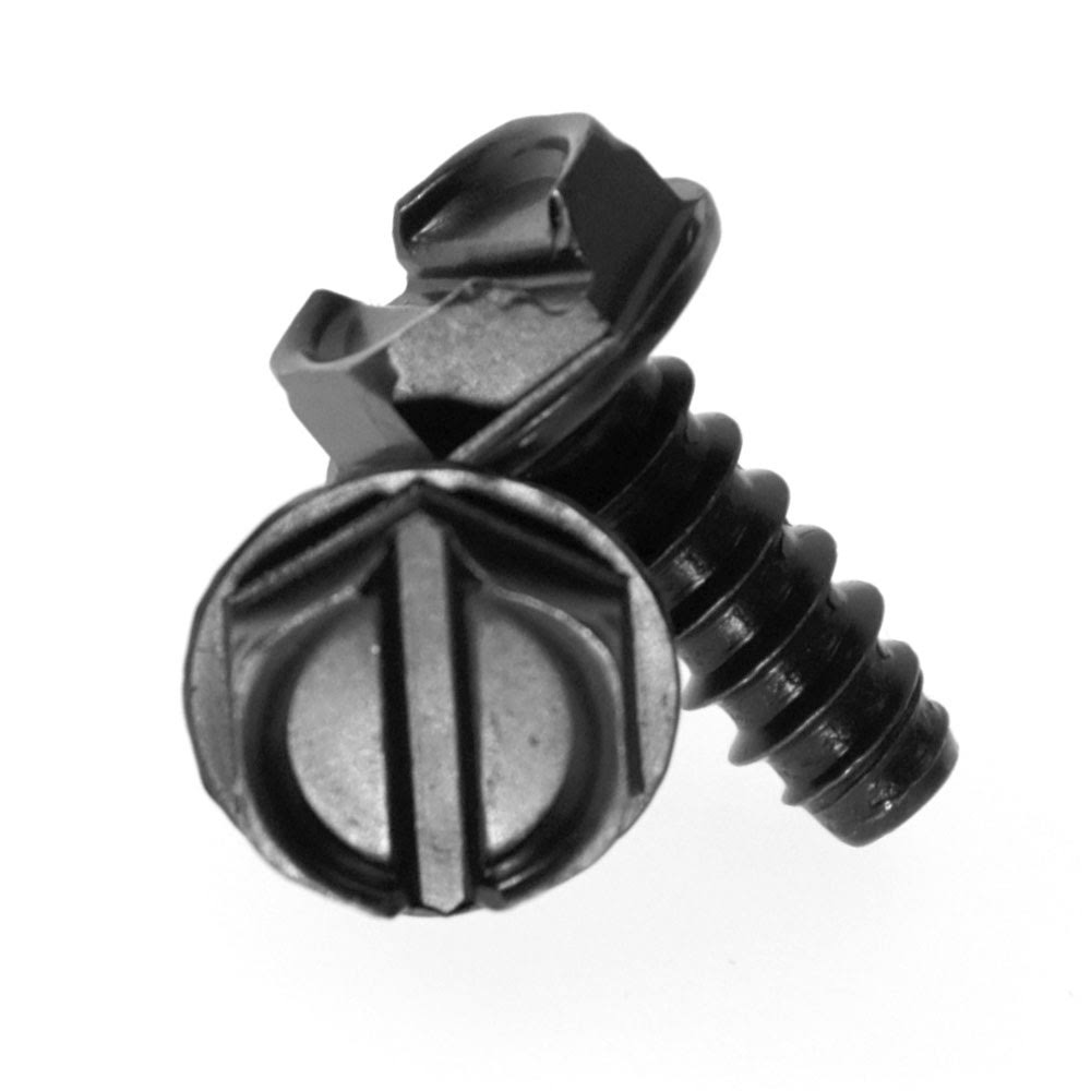 #4-24 x 1/4 Sheet Metal Screw Slotted Hex Washer Head Black Oxide J913