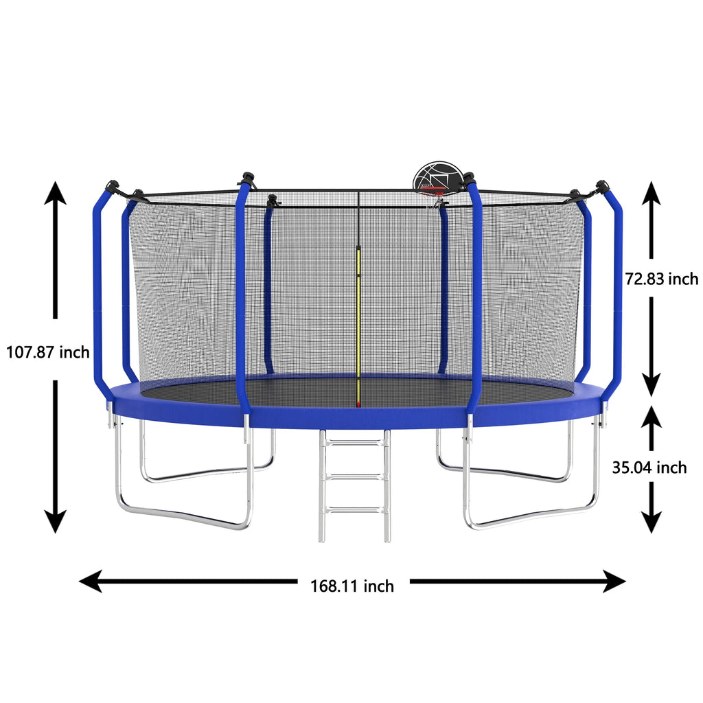 14FT Trampoline with Enclosure and Ladder M6228