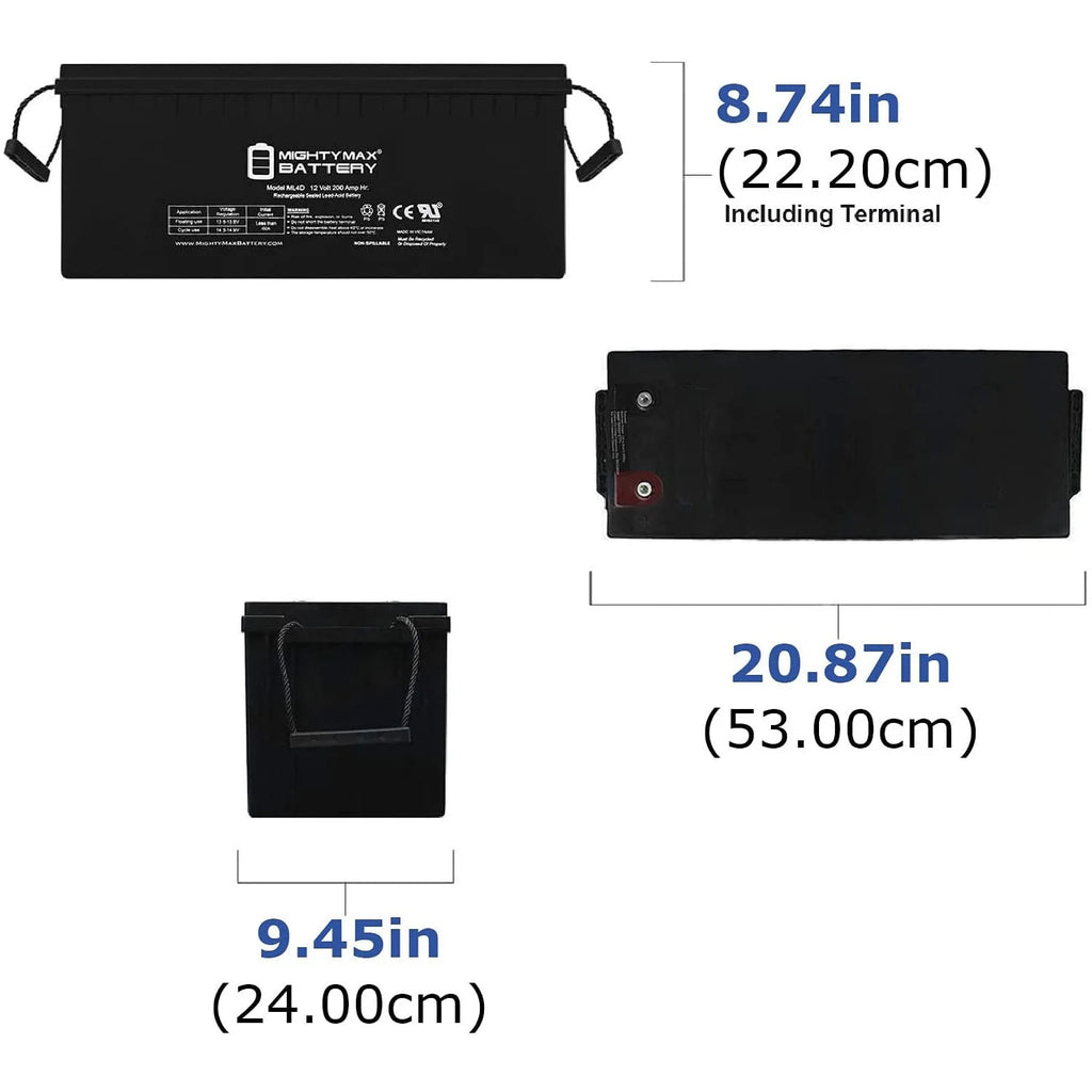 12v 200ah Deep Cycle Battery 4 Pack S990393