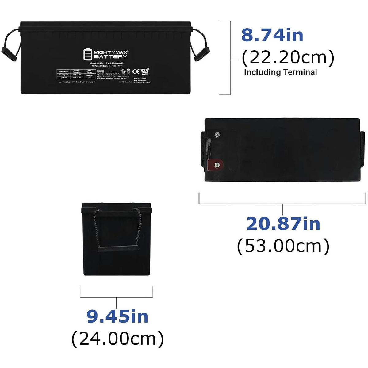 12v 200ah Deep Cycle Battery 4 Pack S990393