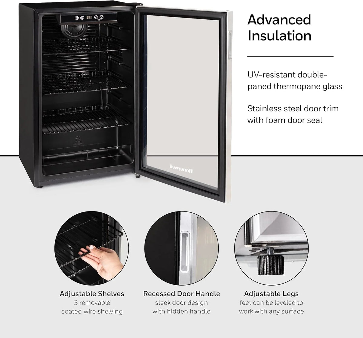 115 Can Beverage Refrigerator and Cooler with Glass Door F804