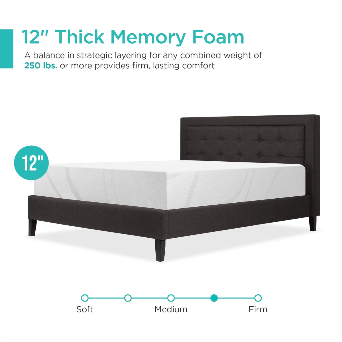 12in Full Size Medium-Firm Memory Foam Mattress R578