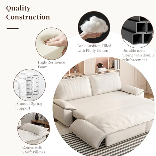 Queen Size Velvet Convertible Sleeper Sofa T80812