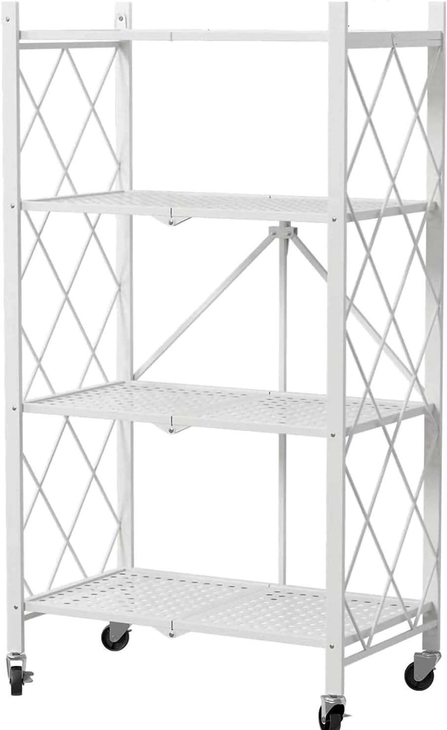 5-Shelf Foldable Metal Storage Shelves with Caster Wheels I62604