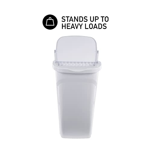 10 Gal Kitchen Trash Can with Dual Swing Lid, Pack of 2, White F713628