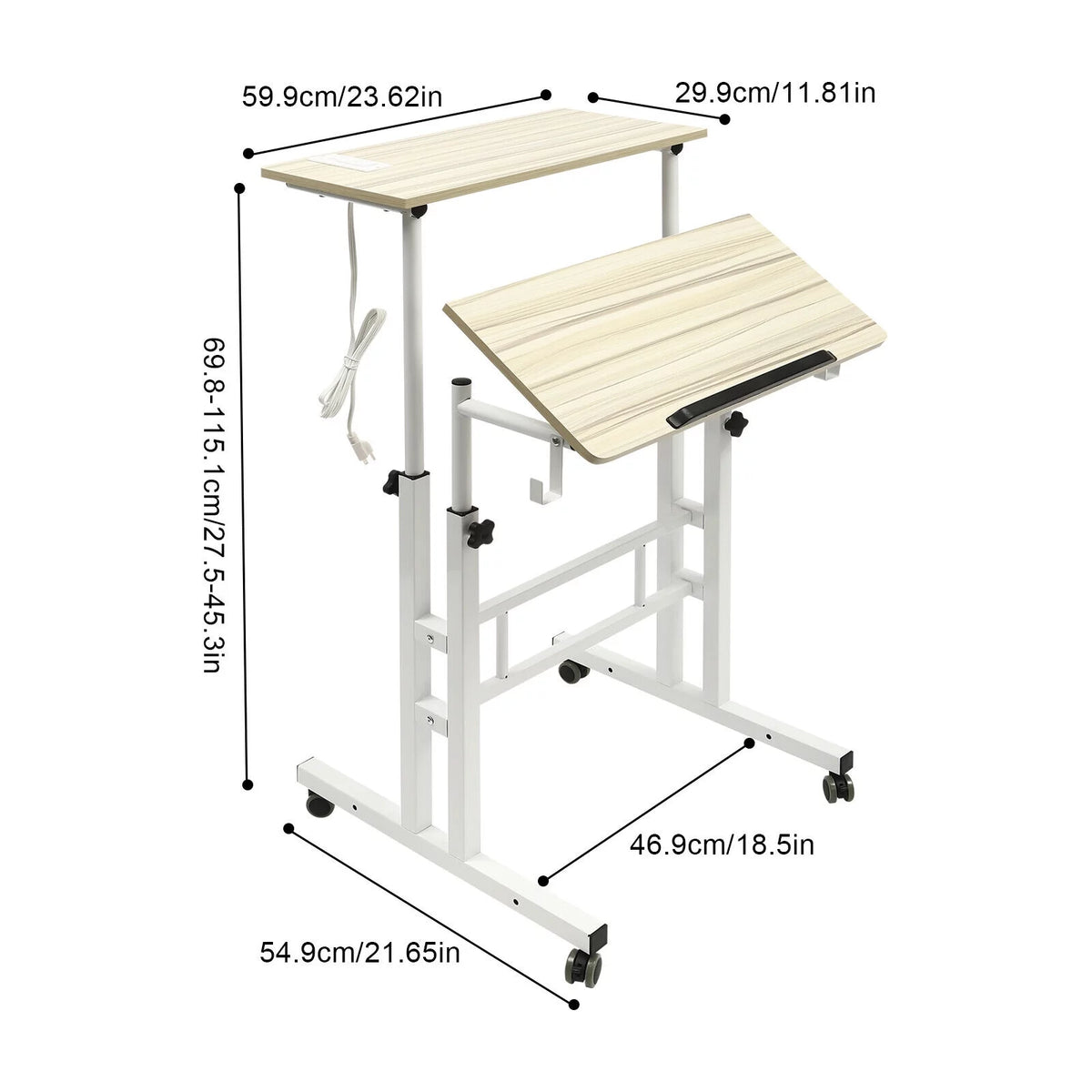 115cm Height Adjustable Rolling Laptop Desk N44667