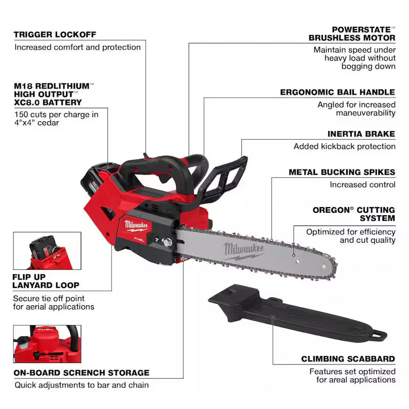14 in. Cordless Chainsaw and Pole Saw Kit H475348