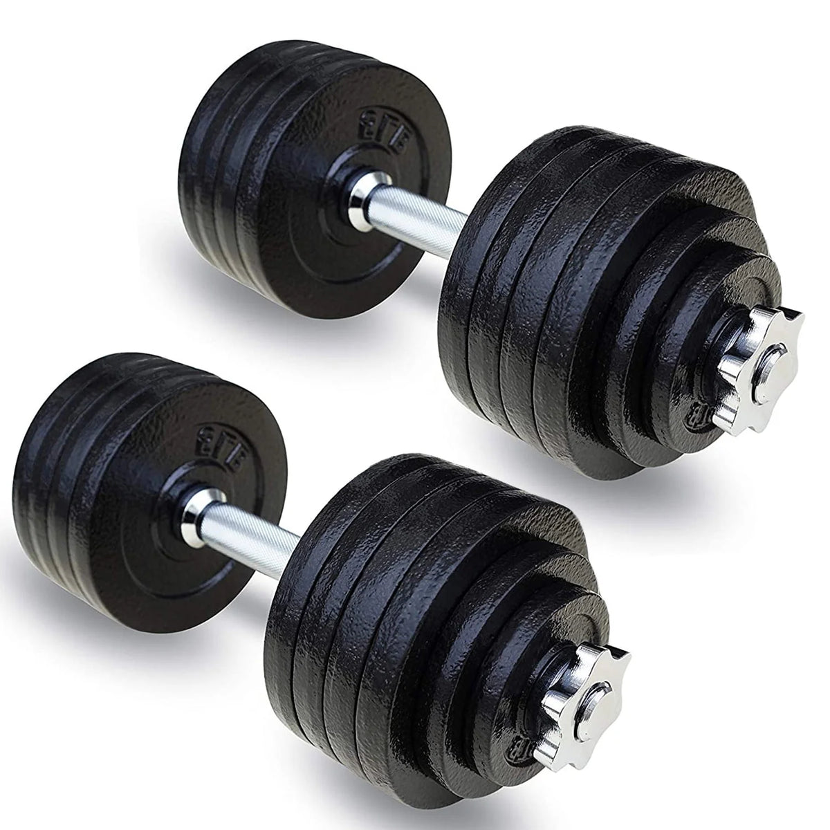 105 lbs Adjustable Cast Iron Dumbbells Set R21432