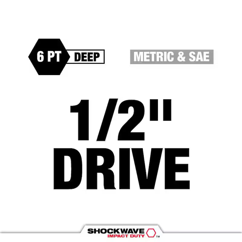 1/2 in. Drive SAE and Metric 6 Point Impact Socket Set (29-Piece) Q3141