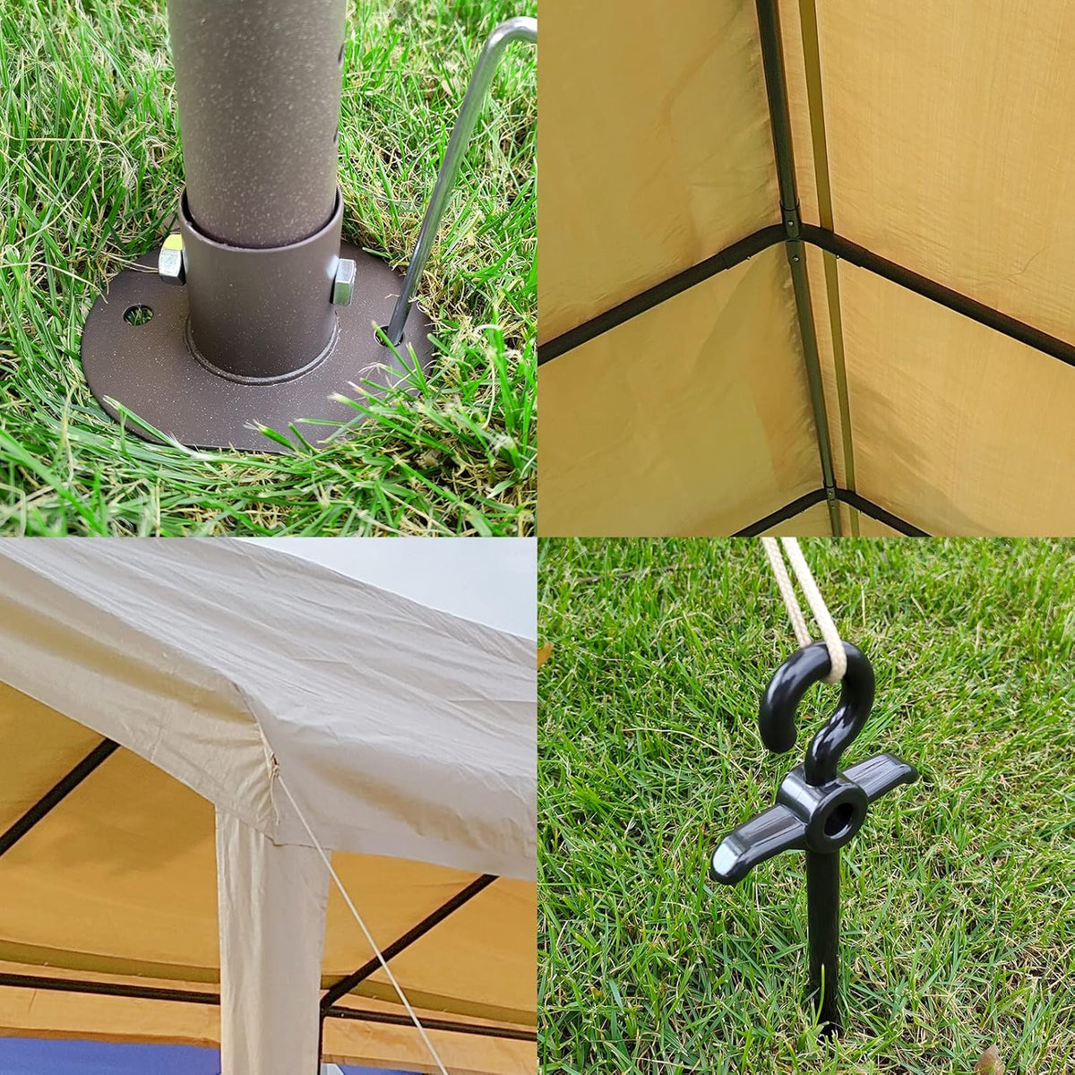 10x20ft Heavy Duty Carport with Sidewalls and Doors H62879