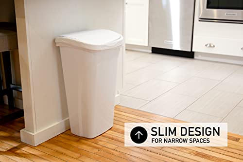 10 Gal Kitchen Trash Can with Dual Swing Lid, Pack of 2, White F713628