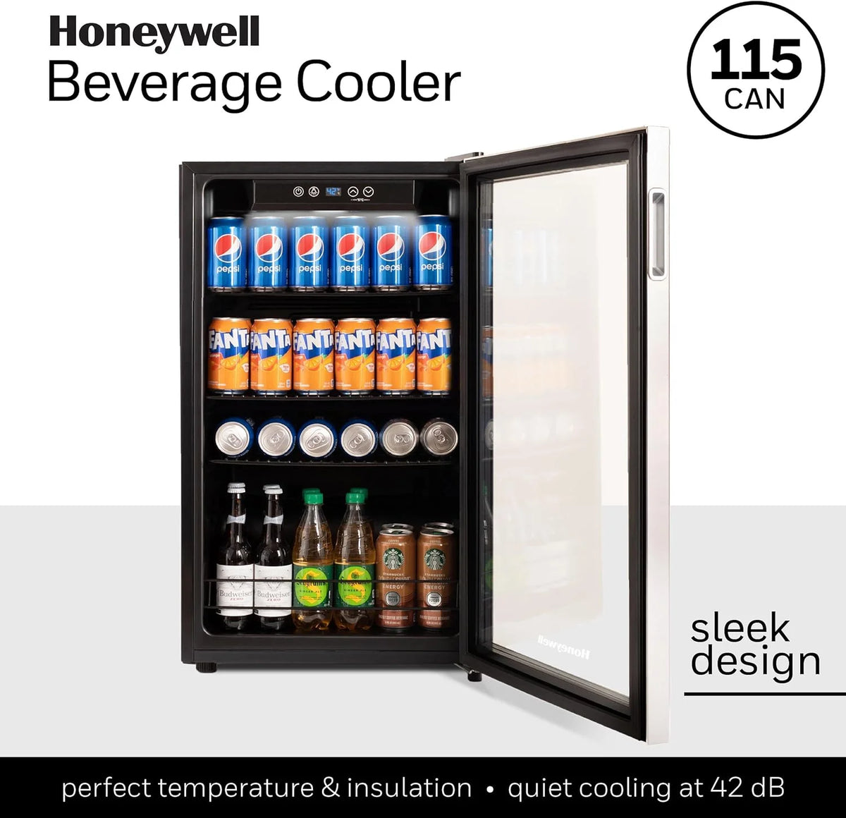 115 Can Beverage Refrigerator and Cooler with Glass Door F804