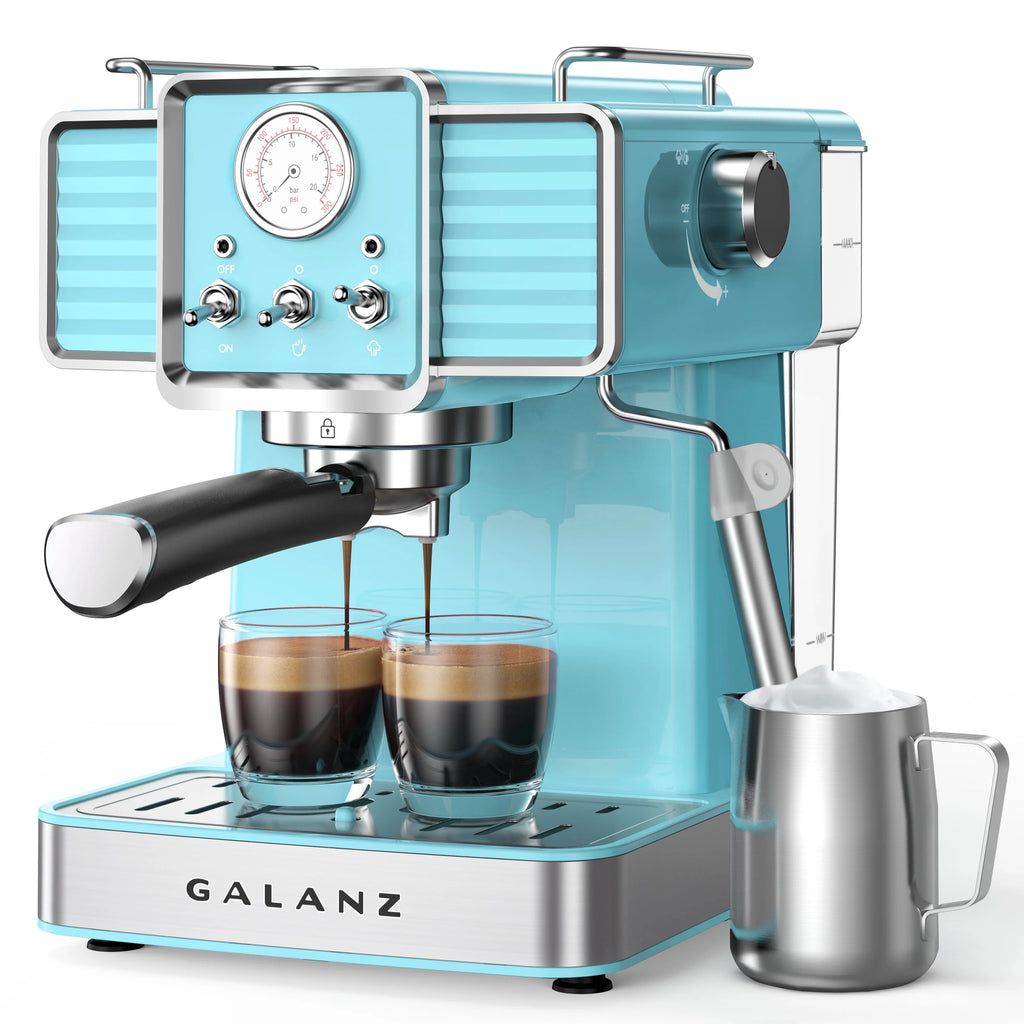 Espresso Machine with Milk Frother, 15 Bar Pump, 1.5L Removable Water Tank, Retro Red, 1350 W G104588