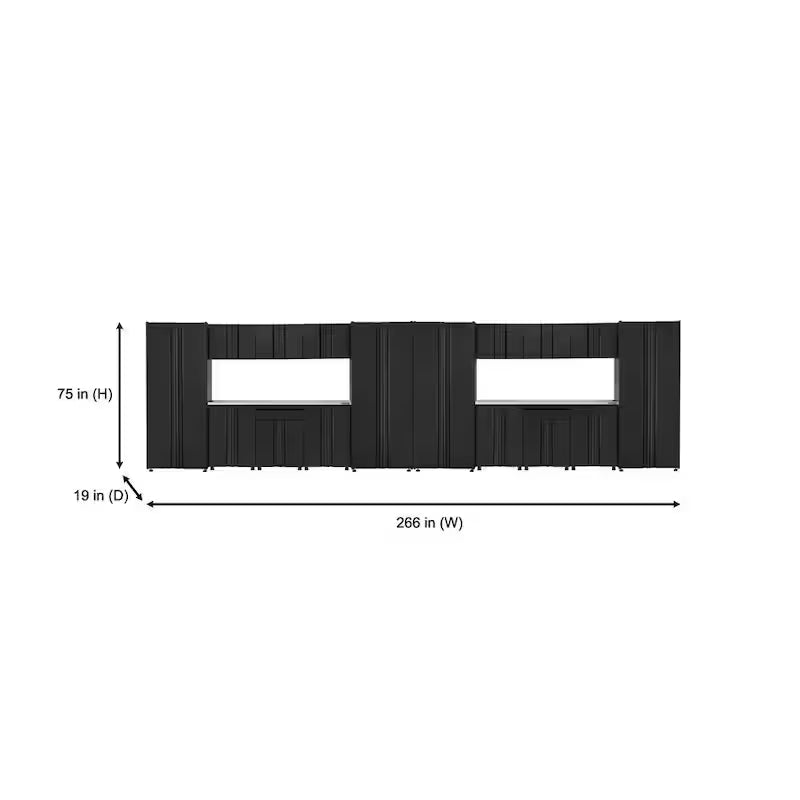 18-Piece Welded Steel Garage Storage System in Black K3306