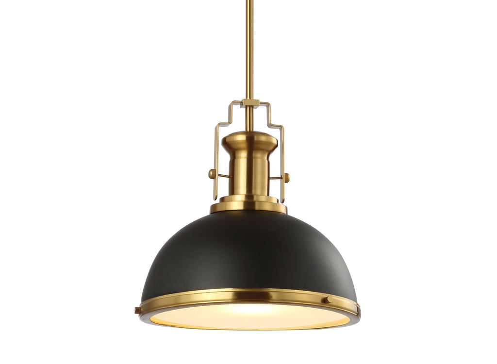 13" 1-Light Iron LED Dome Pendant U9886
