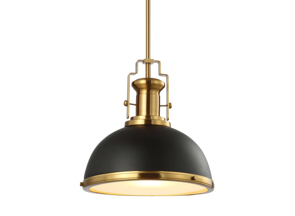 13" 1-Light Iron LED Dome Pendant U9886