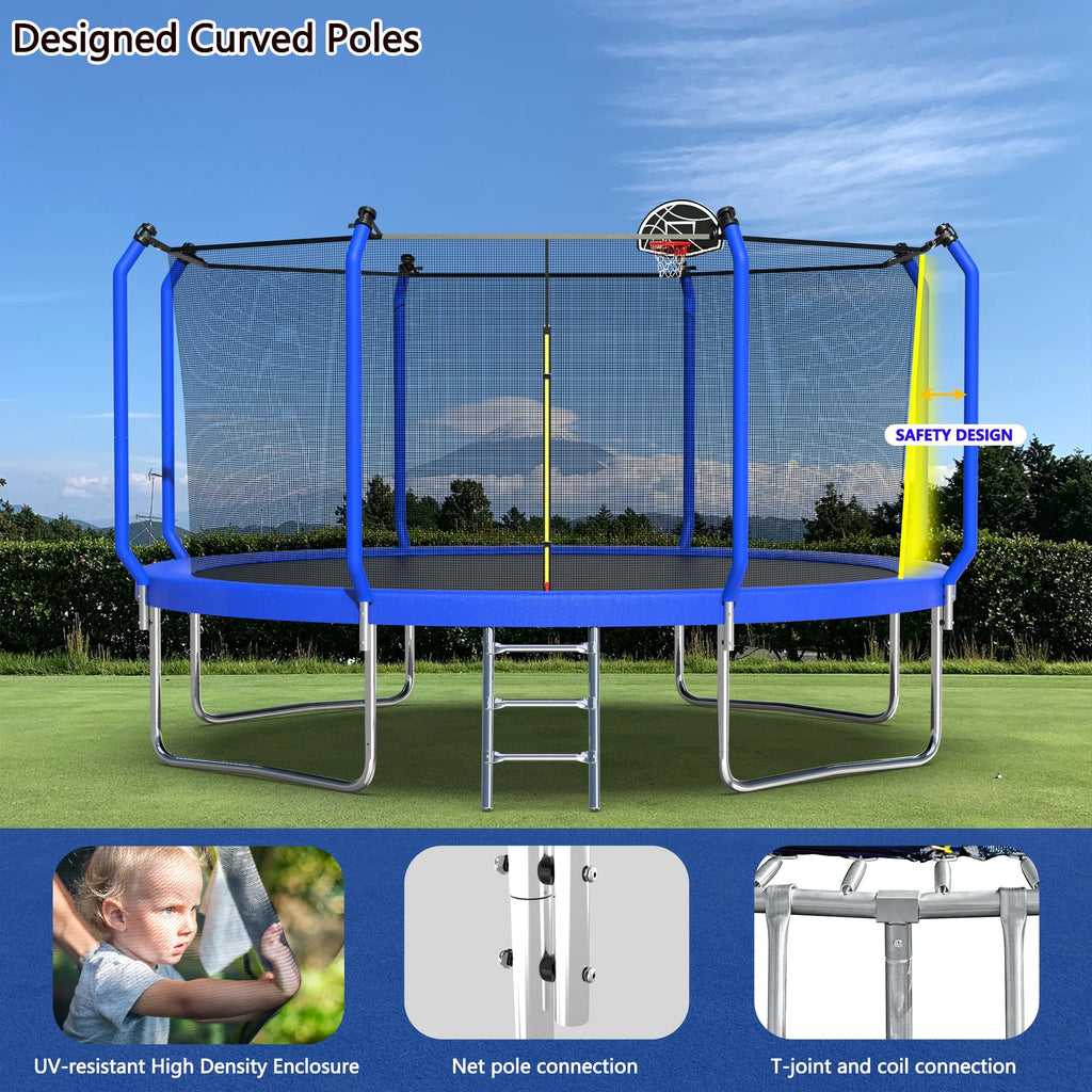 14FT Trampoline with Enclosure and Ladder M6228