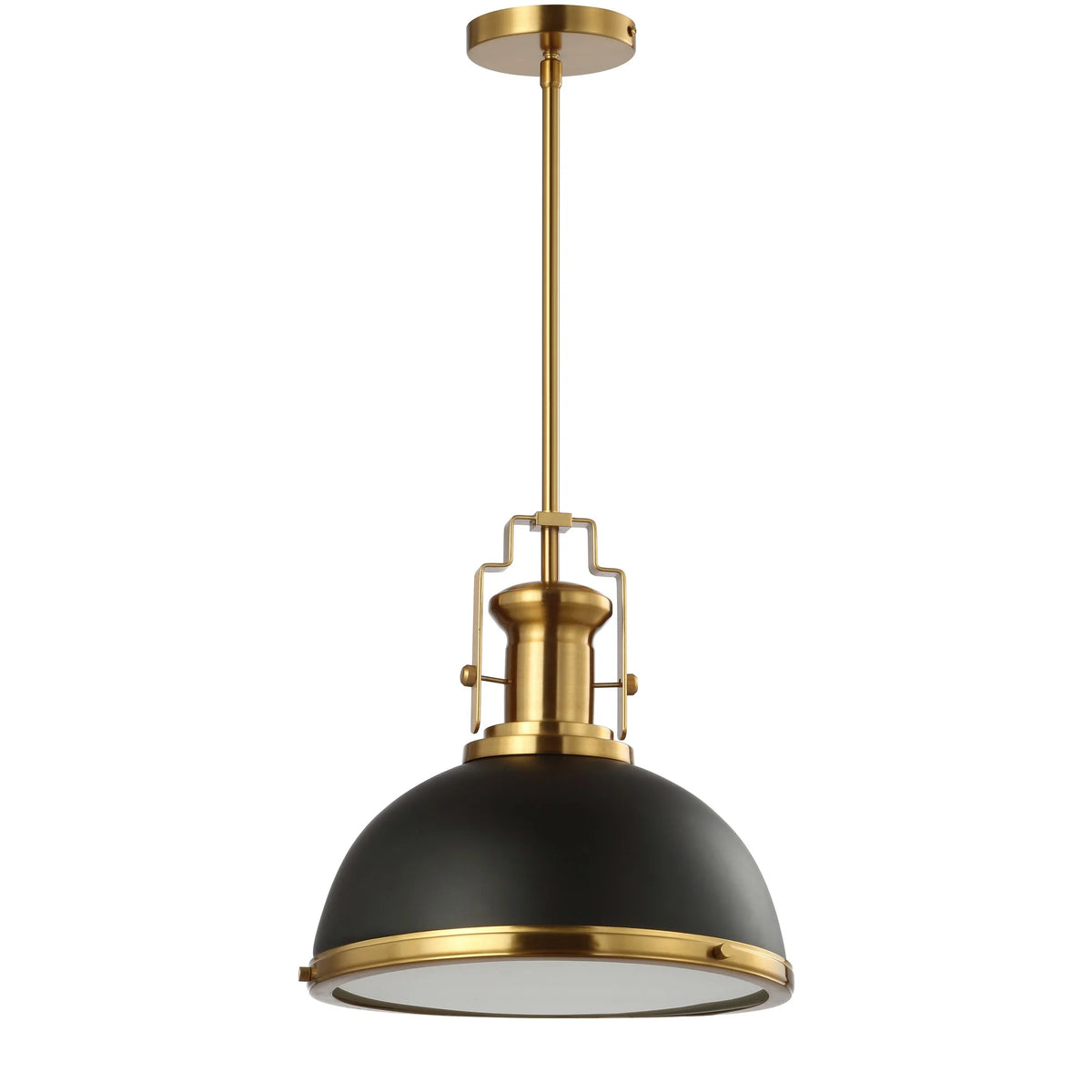 13" 1-Light Iron LED Dome Pendant U9886