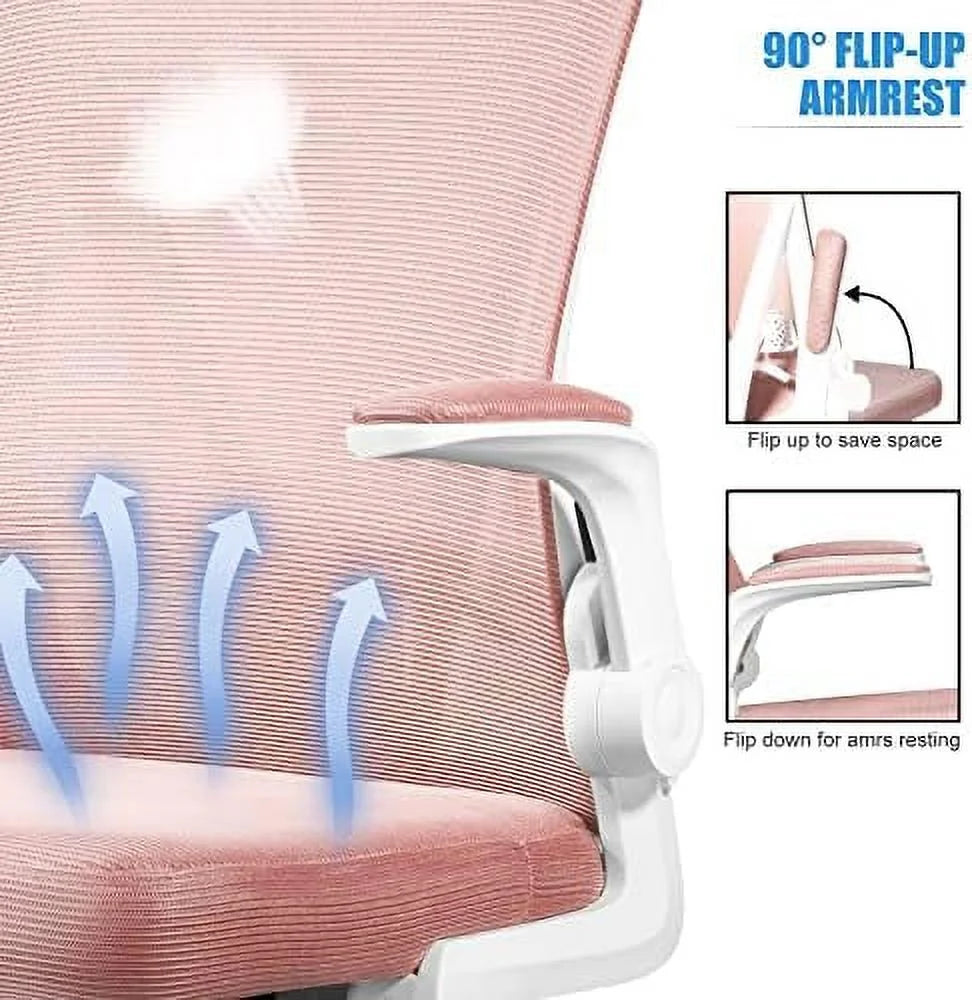 Blue Mesh Ergonomic Office Chair with Lumbar Support W988