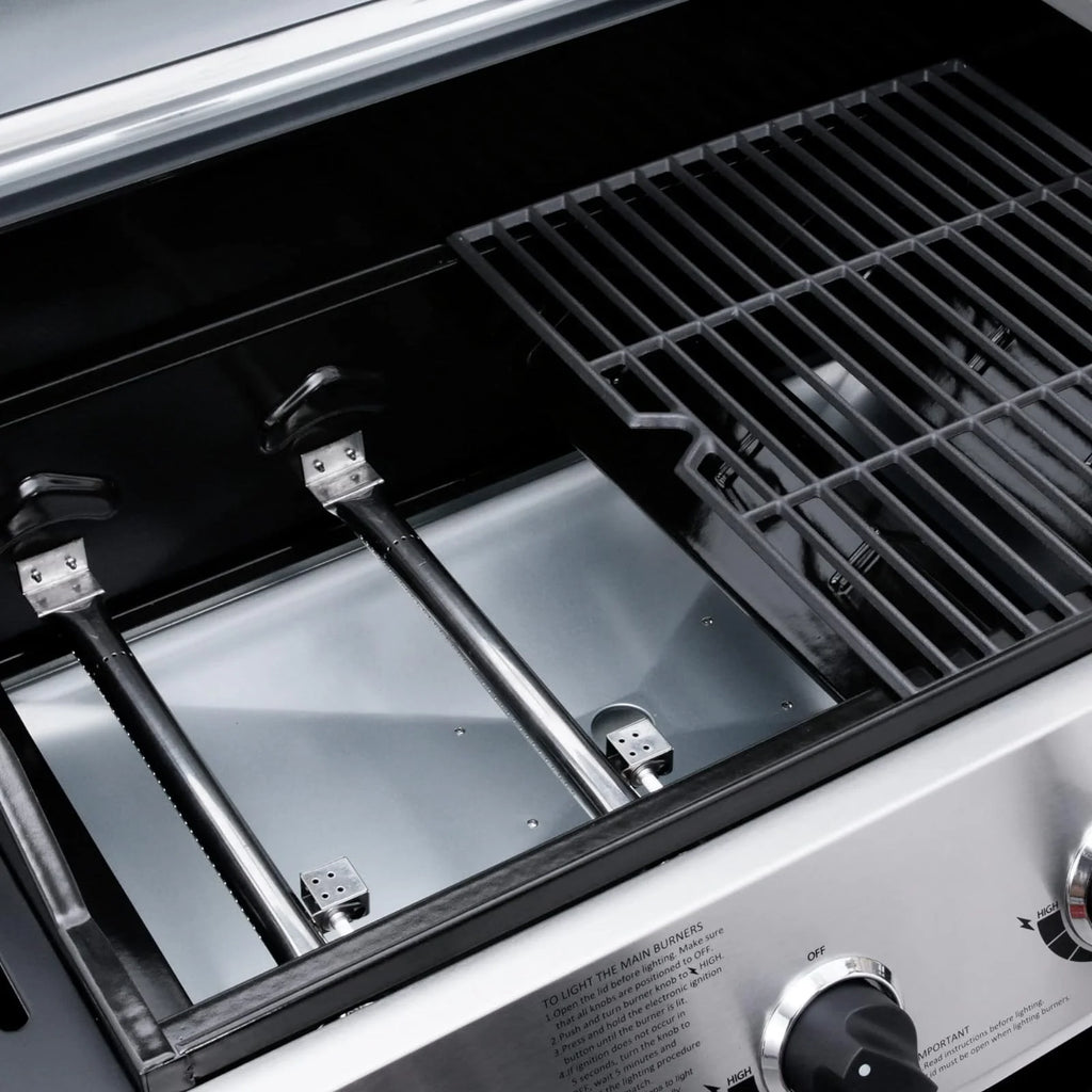 4-Burner Propane Gas Grill with Side Burner, Stainless Steel 60,000 BTU, Black F468943