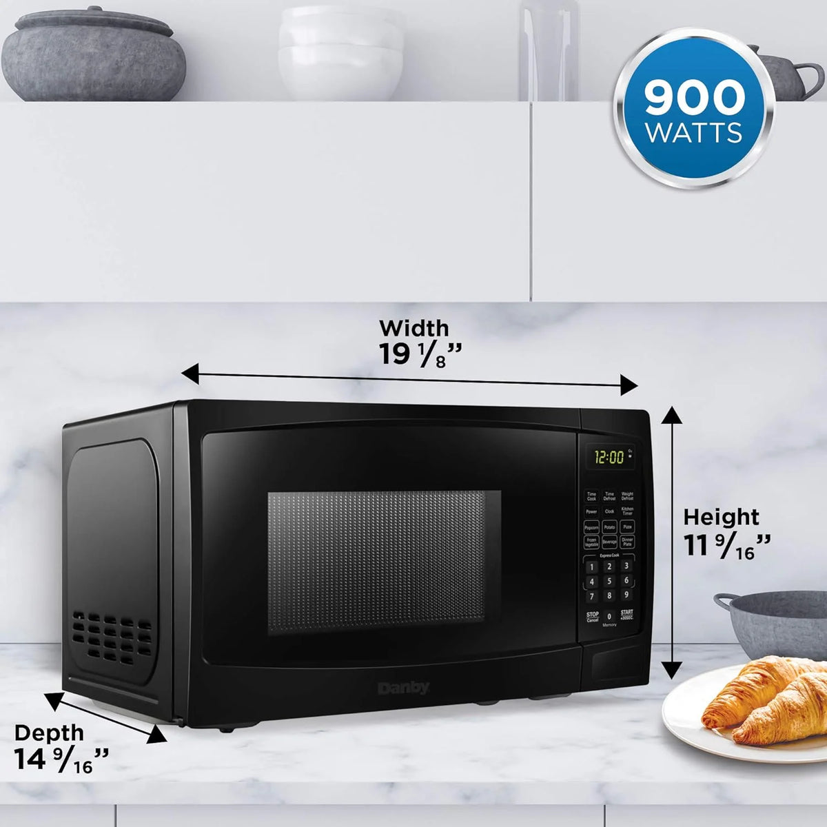 0.9 cu.ft 900W Black Microwave Oven M267743