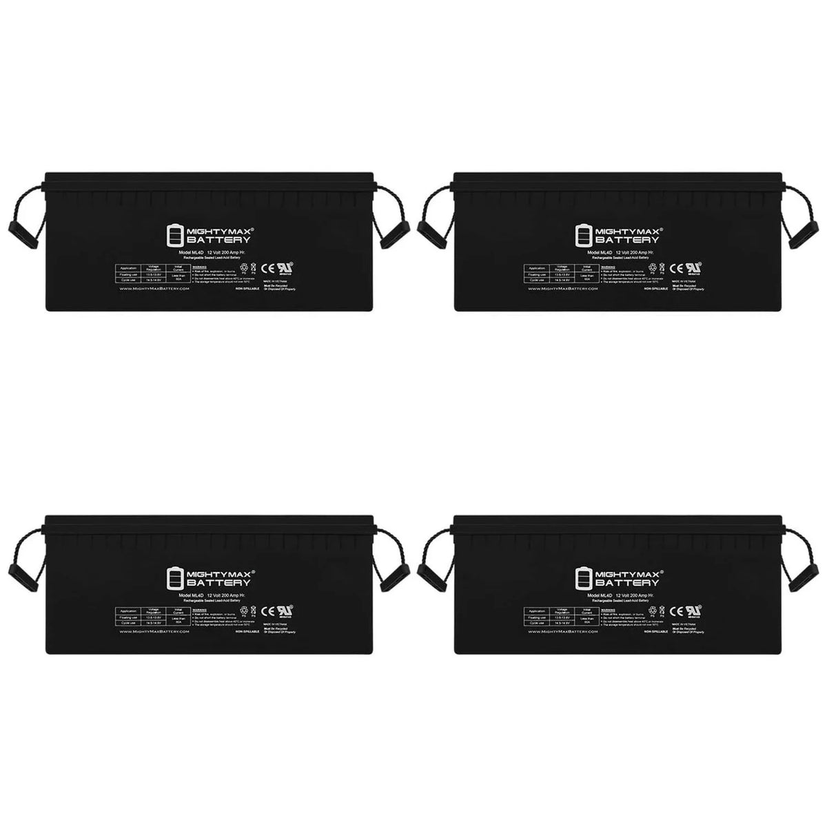 12v 200ah Deep Cycle Battery 4 Pack S990393