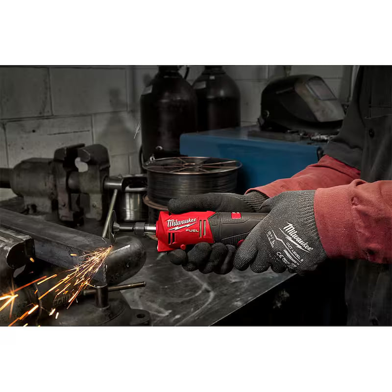12V Lithium-Ion Cordless Straight Die Grinder Kit with 3/8 in. Ratchet J782985