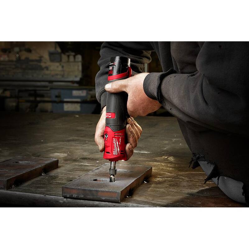 12V Lithium-Ion Cordless Straight Die Grinder Kit with 3/8 in. Ratchet J782985