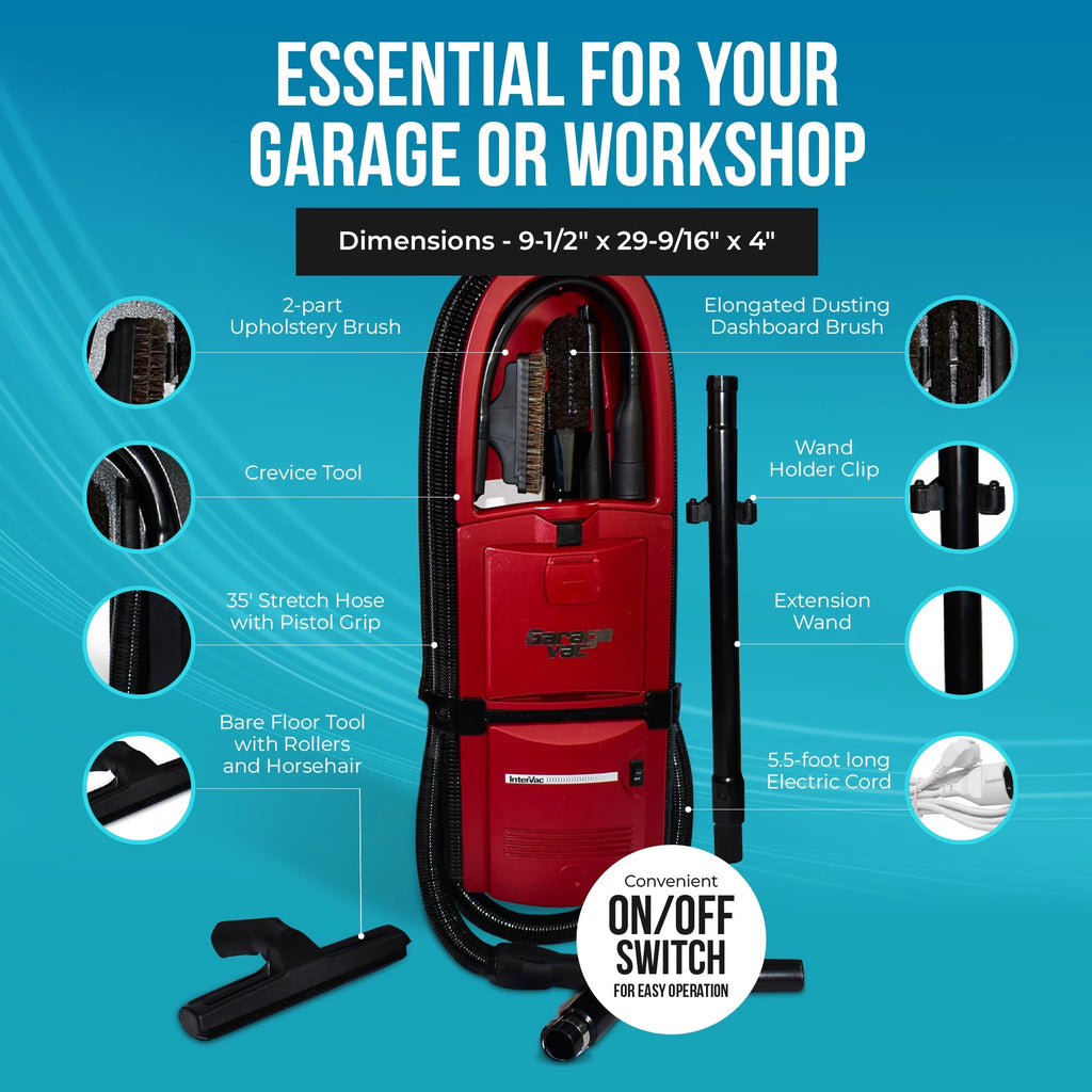 1 Gallon Wall Mounted Garage Vacuum Cleaner with Stretch Hose H455432