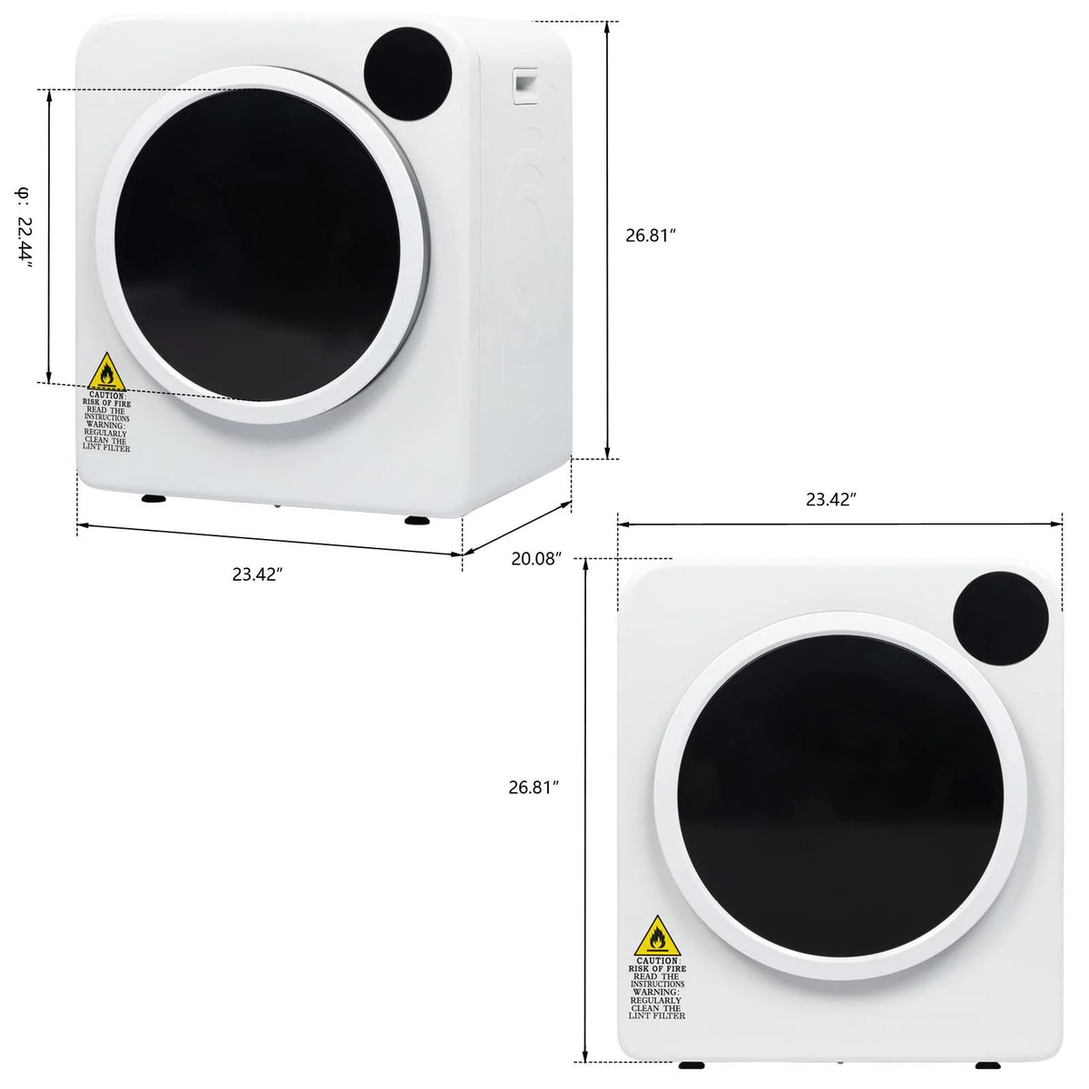 13.2LBS Electric Compact Laundry Dryer White J61566
