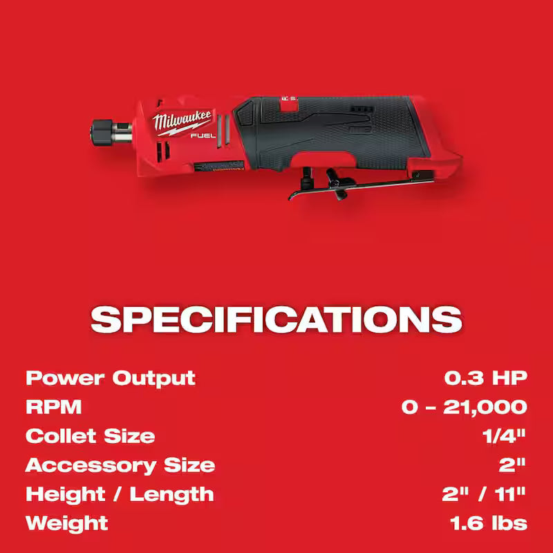 12V Lithium-Ion Cordless Straight Die Grinder Kit with 3/8 in. Ratchet J782985