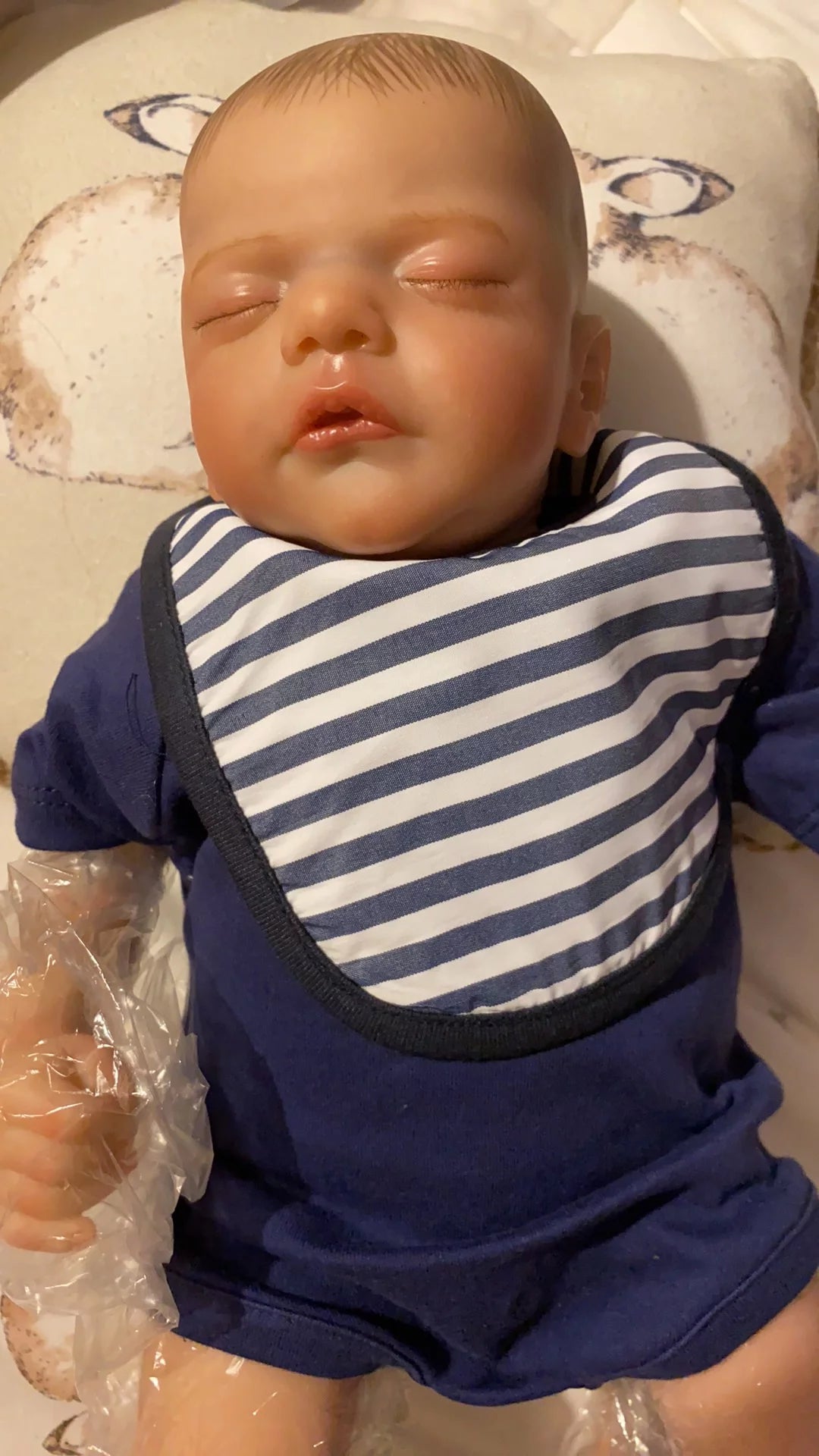19 inch Soft Vinyl Sleeping Boy Doll with Cloth Body A904204